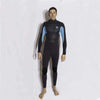Mens 5/4mm Winter Wetsuit in black neoprene with bright blue stretch panels, high neck, and reinforced knee pads.