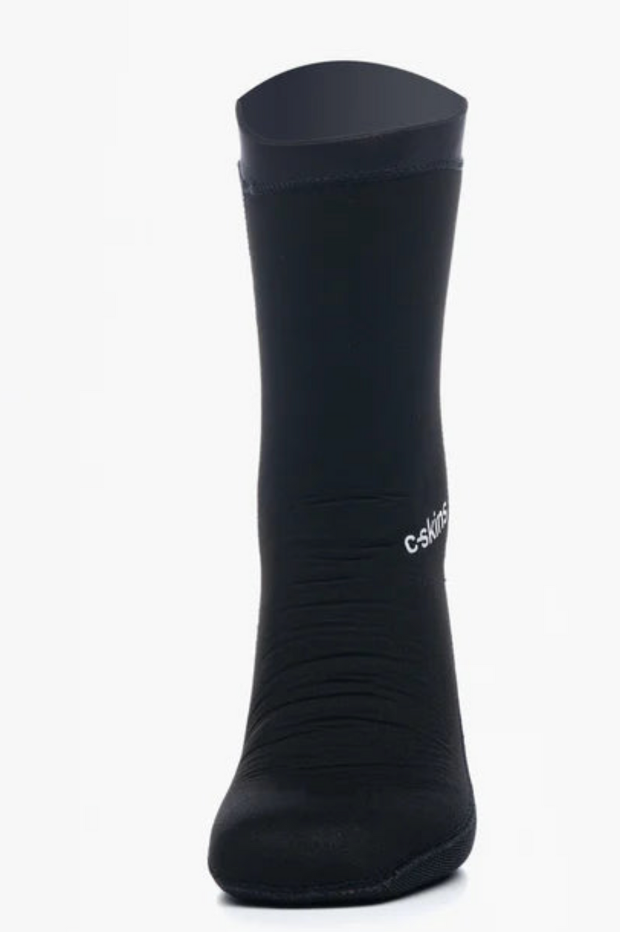 C Skins Swim Research black 4mm neoprene swim sock with a smooth finish and white logo on the side