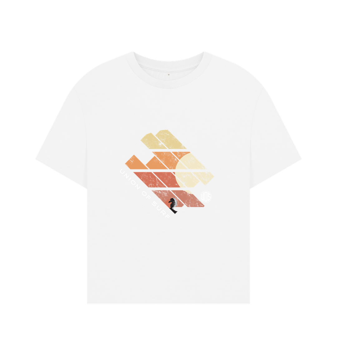 White Womens Oversized Sunset T-shirt