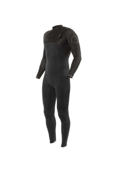 Vissla High Seas II black full wetsuit with long sleeves, no zipper, and sleek seamless design for flexibility and warmth.
