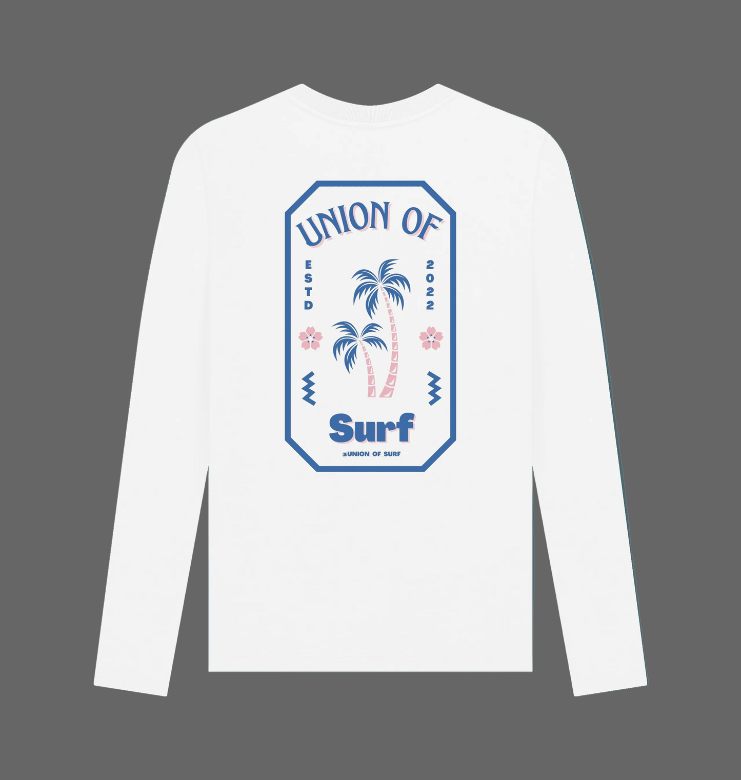 White Printed Long Sleeve T Shirt Back