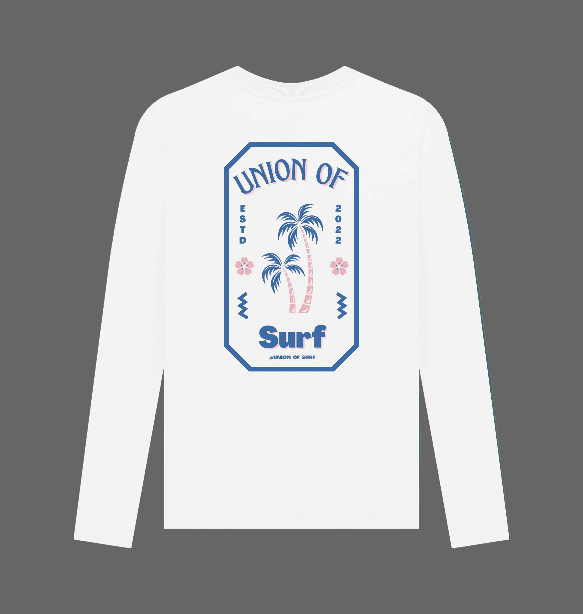 White Printed Long Sleeve T Shirt Back