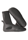 Surf bootie, Vissla 7 Seas 7mm black neoprene with round toe, textured sole and heel pull tab.