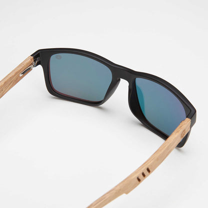 Bells Beach mens polarised sunglasses with real wood arms and UV400 protection