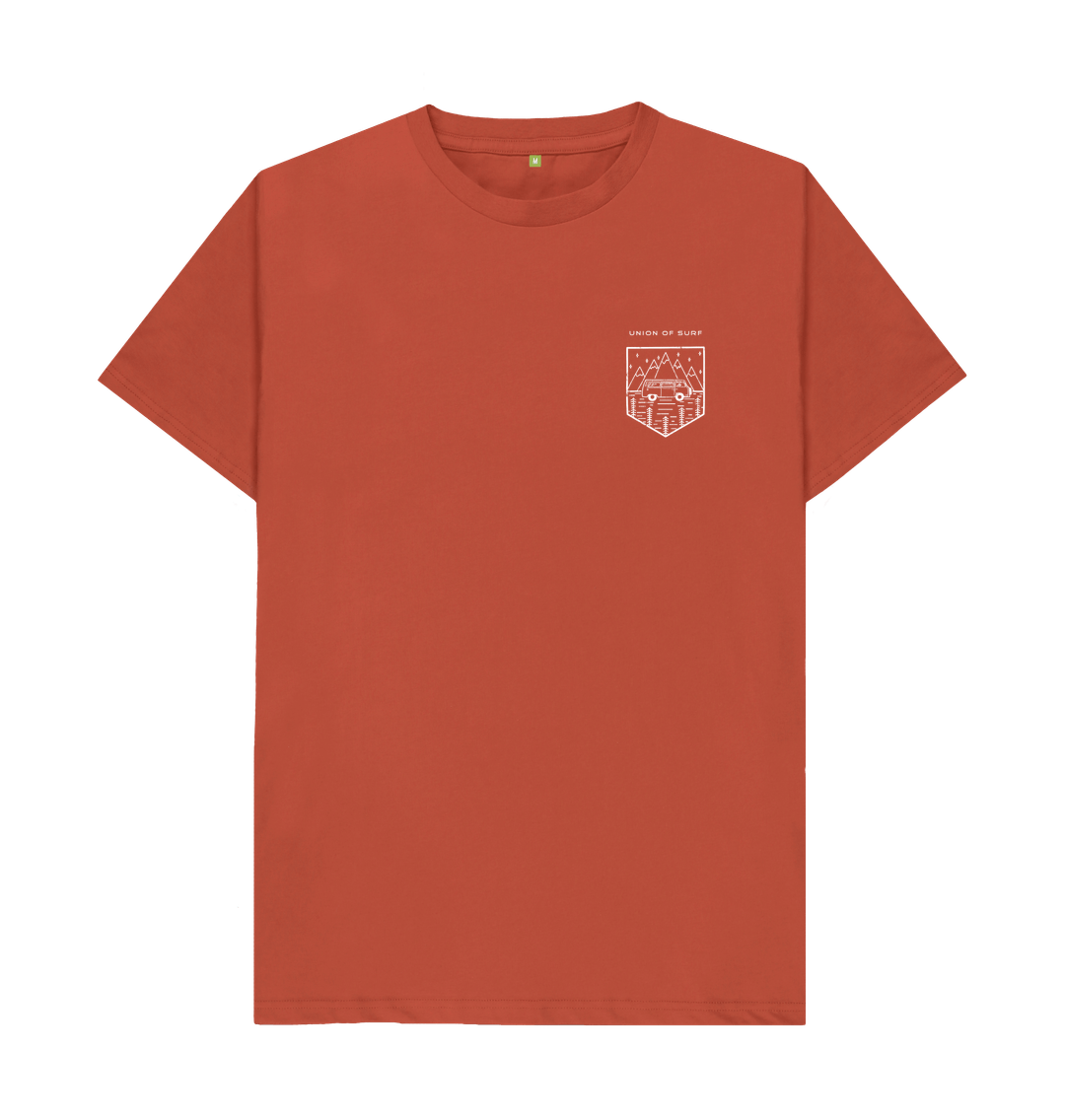 Rust Distressed Camper Badge Tee