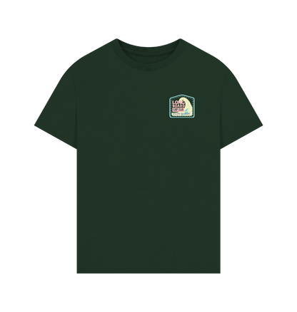 Union Long Board Surf Club men's oversized organic cotton T-shirt with size guide and sustainable production details