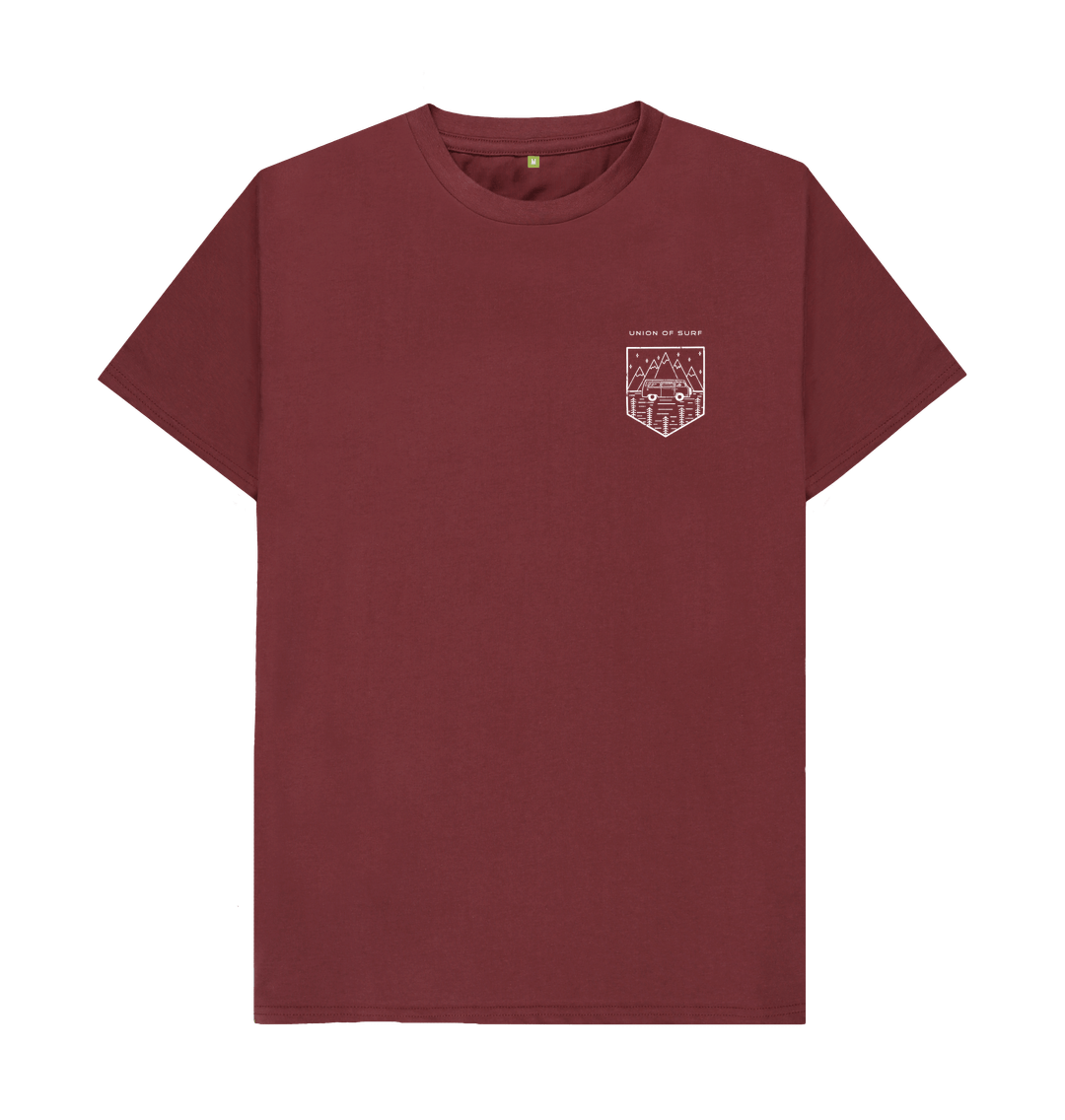 Red Wine Distressed Camper Badge Tee