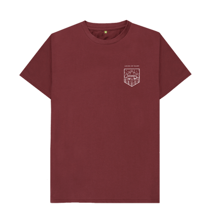 Red Wine Distressed Camper Badge Tee