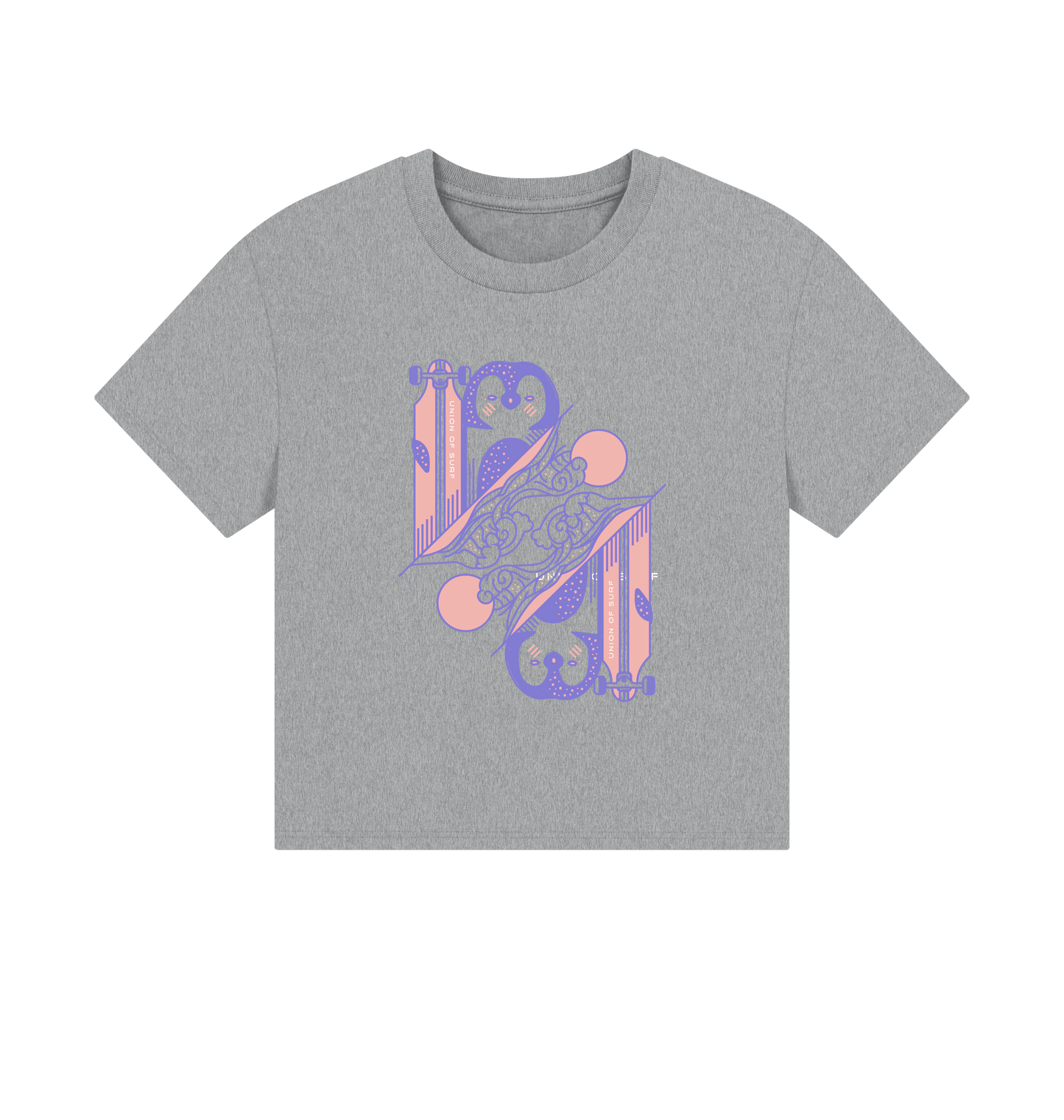 Athletic Grey Printed T-shirt Front