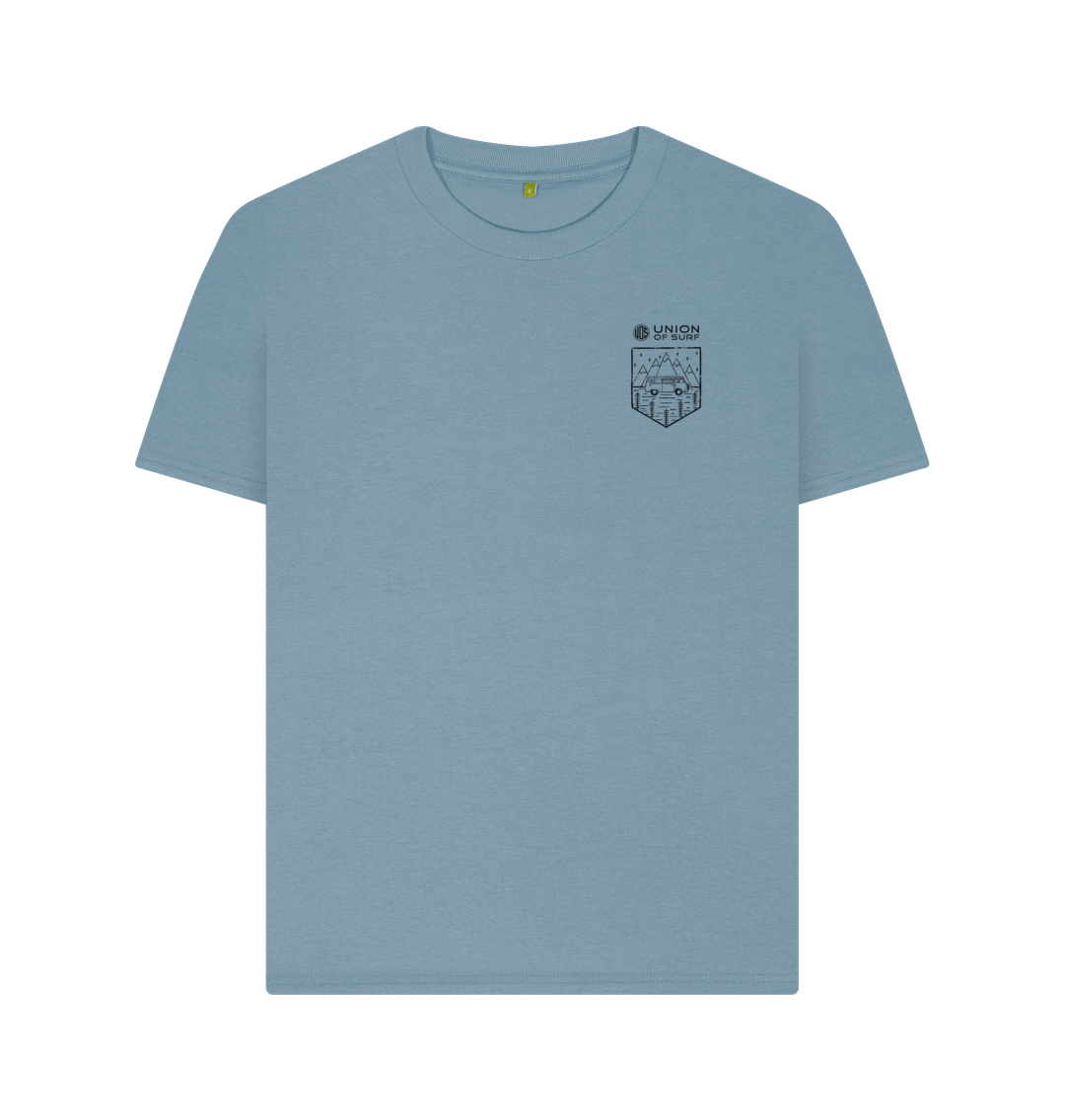 Stone Blue Womens Camper Badge Tee shirt