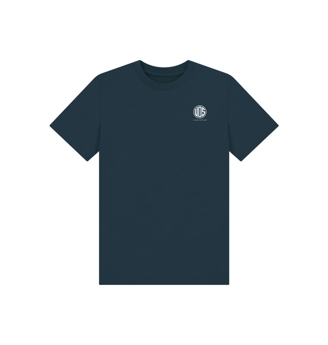 Denim Blue Printed Kids T-Shirt Front