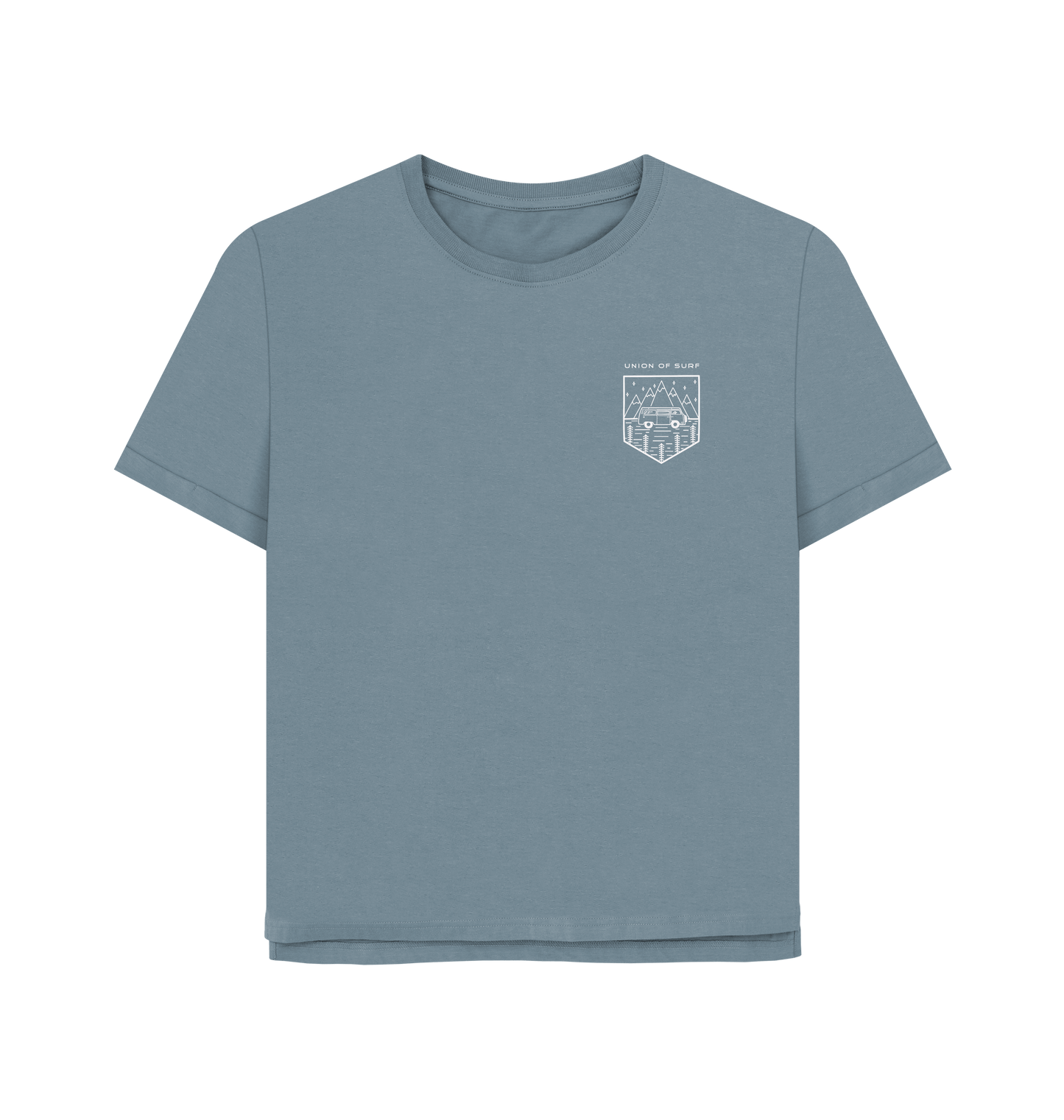 Women's graphic tees made from organic cotton with beach-inspired prints and sustainable production