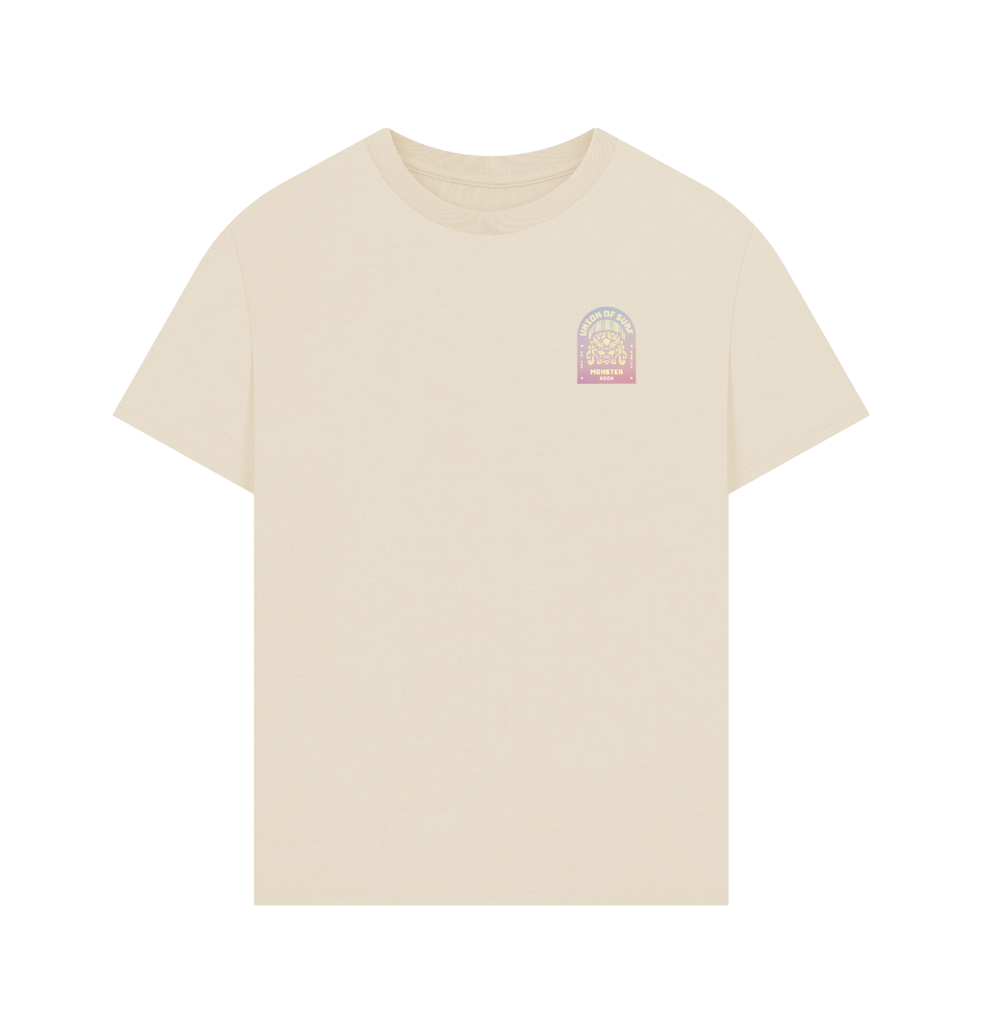 Kook Monster Oversized T shirt for men made of organic cotton with size guide and sustainable manufacturing details
