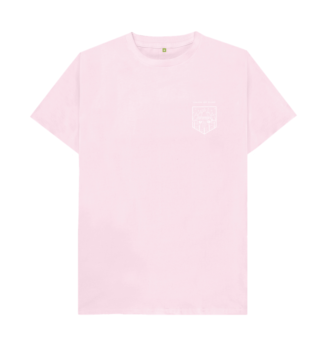 Pink Distressed Camper Badge Tee