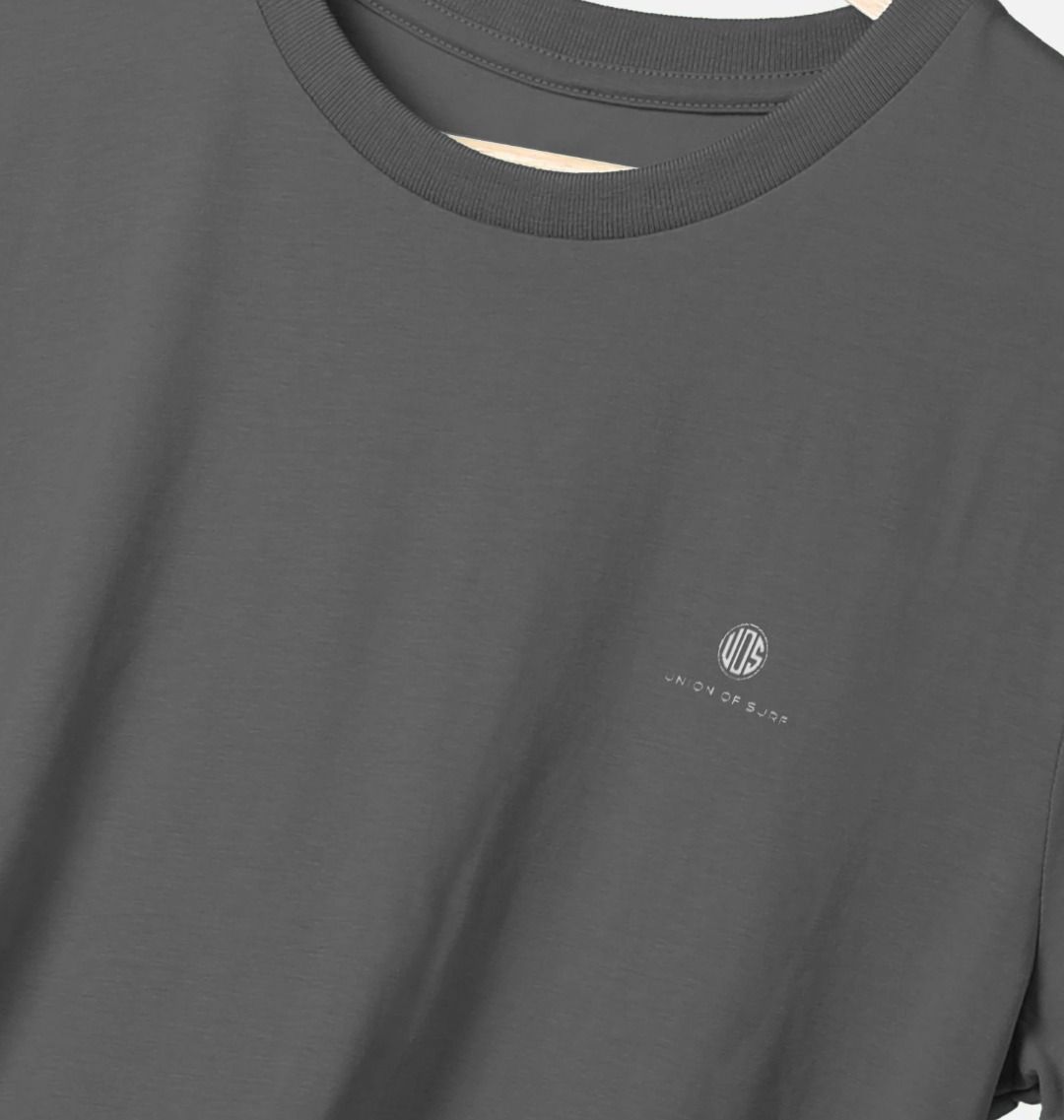 Mens T shirt in mid grey colour. Perfect for casual after surf wear.