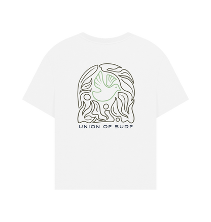 Womens White surf Printed T-shirt