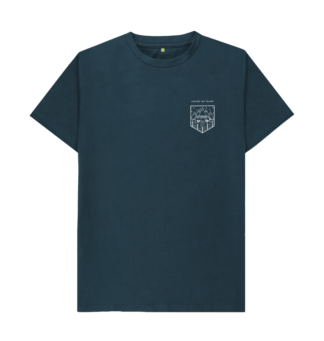 Denim Blue Distressed Camper Badge Tee