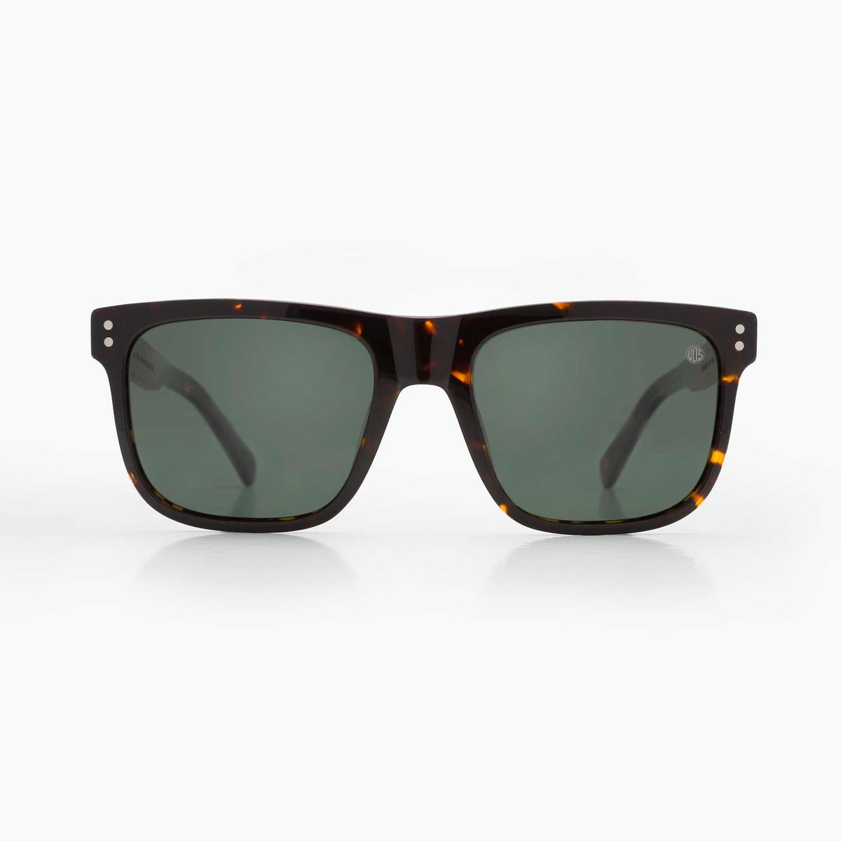 Driftwood Polarised Sunglasses with eco-friendly cellulose frame and natural wood arms, featuring classic square design and premium polarised lenses for glare reduction and UV400 protection.