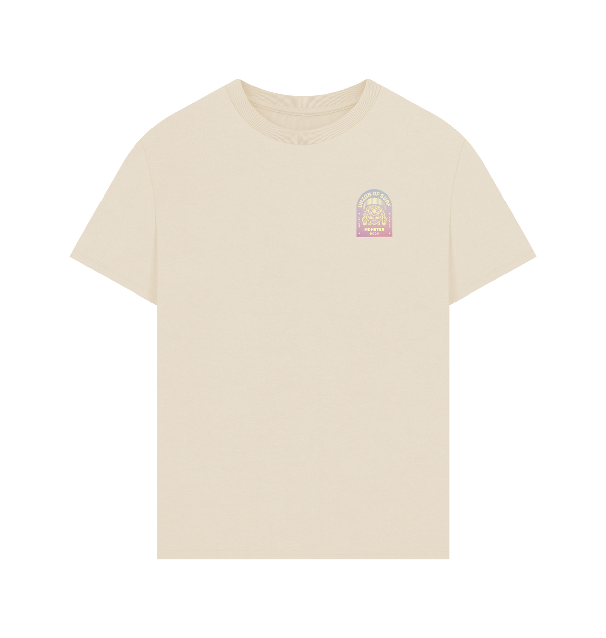 Kook Monster Oversized T shirt for men made of organic cotton with size guide and sustainable manufacturing details
