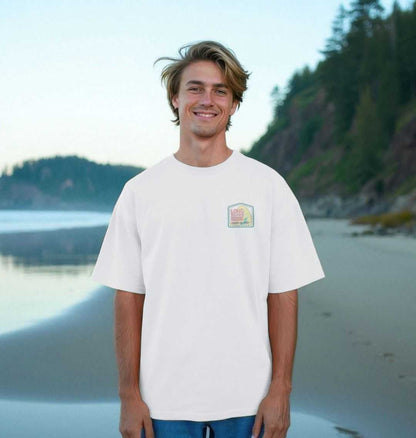 Union Long Board Surf Club oversized organic cotton t-shirt for men with size guide and sustainability features