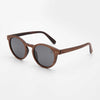 Pearl Walnut sunglasses with polarized mirrored lenses and walnut wood circular frame for 2024 summer style