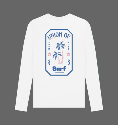 Pipe Dreams full-sleeve organic cotton surf print T-shirt with sustainable production details