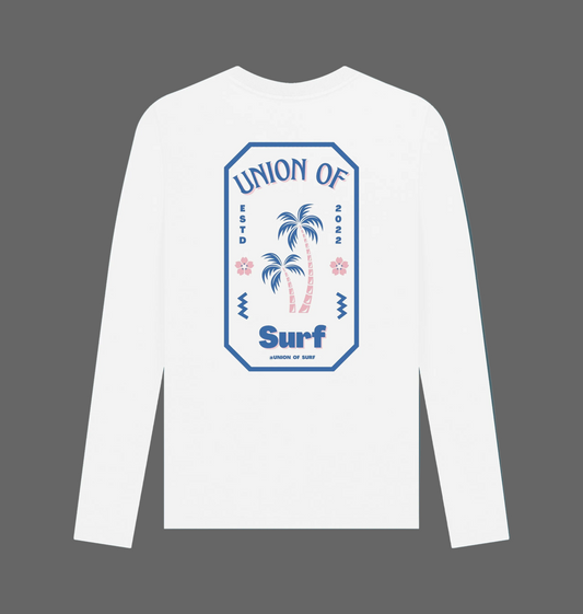 Pipe Dreams full-sleeve organic cotton surf print T-shirt with sustainable production details