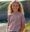 Kids organic cotton surf graphic t shirt for kids with coastal vibe, available in multiple sizes