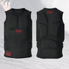 Range IMPACT VEST in black neoprene, sleeveless with red branding and segmented padded panels on front and back.