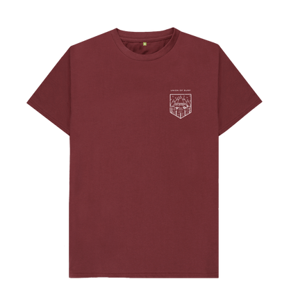 Union of Surf relaxed fit organic cotton t-shirt in burgundy with white chest logo