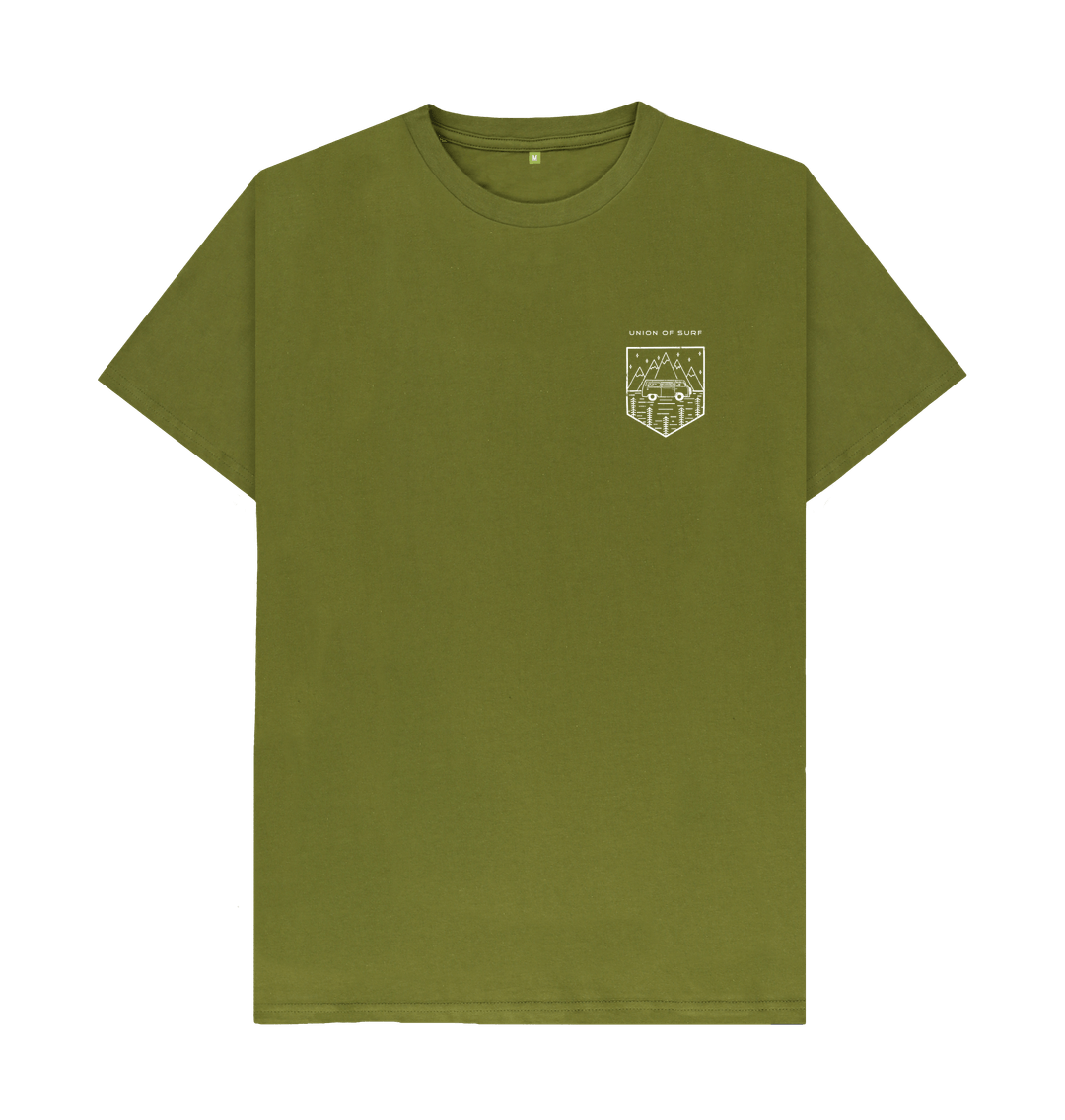 Union of Surf relaxed fit organic cotton t-shirt in olive green with white chest logo