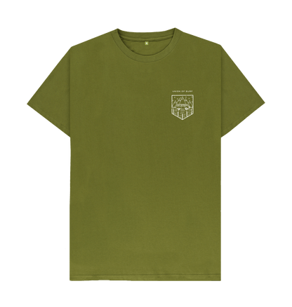 Union of Surf relaxed fit organic cotton t-shirt in olive green with white chest logo