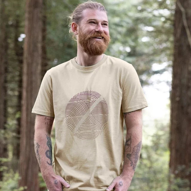 Organic cotton beige men’s t-shirt. graphic tees