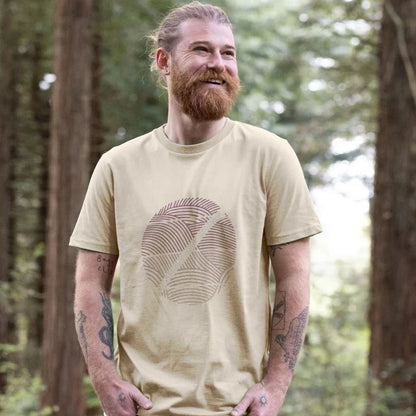 Organic cotton beige men’s t-shirt. graphic tees