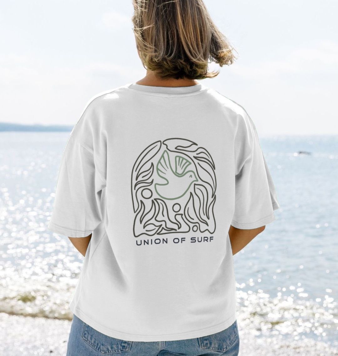 Women’s white surf print t shirt