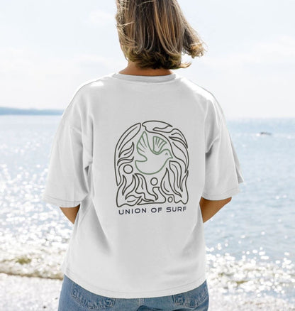 Women’s white surf print t shirt