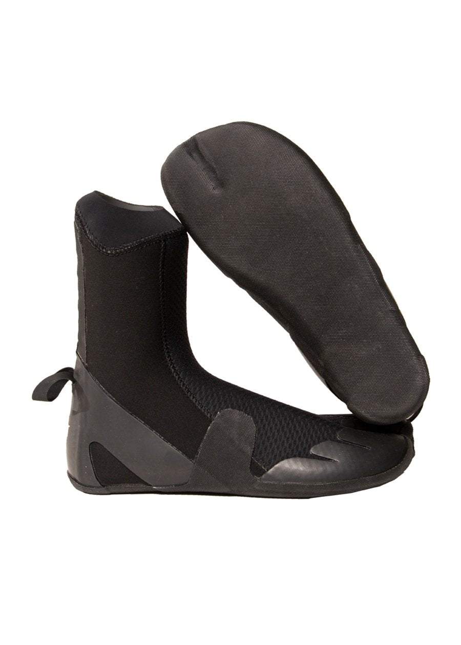 Sisstr 3mm Split Toe bootie in black stretch neoprene, with a separate split-toe sole and rear pull tab.