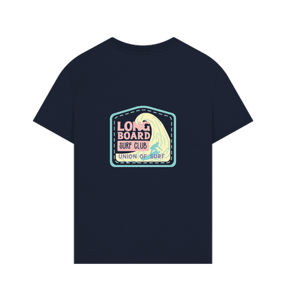 Union Long Board Surf Club men's oversized organic cotton t-shirt with size guide and sustainable features