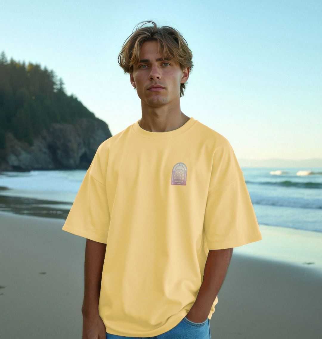Kook Monster Oversized T shirt for men made from certified organic cotton with size guide and sustainable production details
