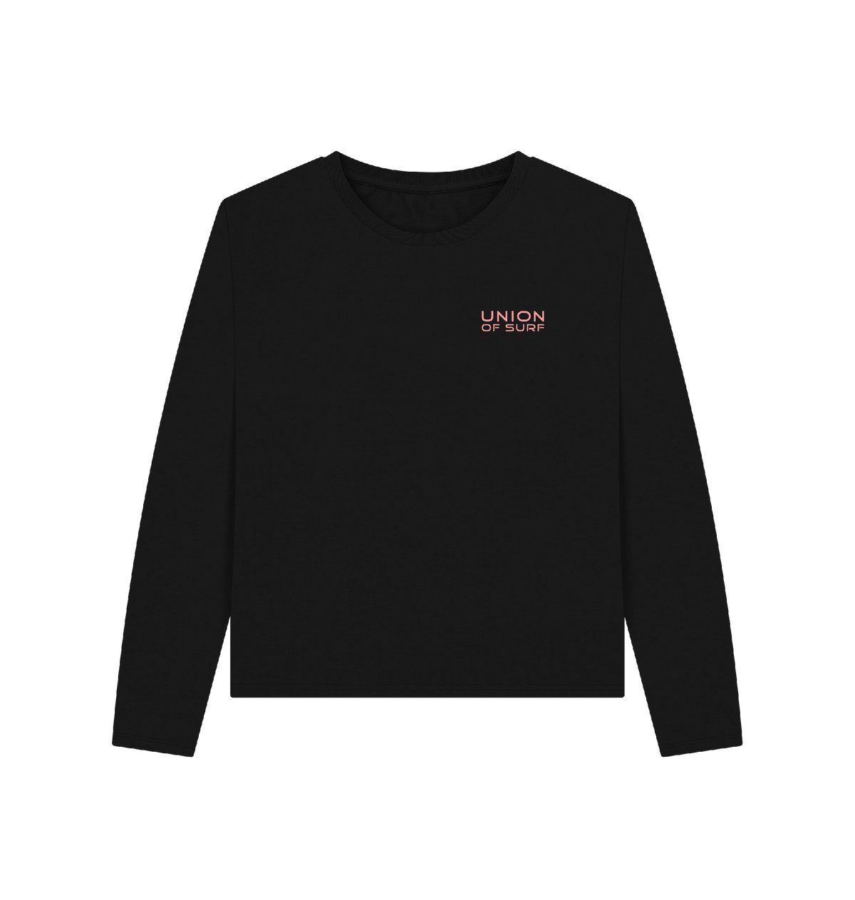Woman wearing a Local Break Lover long sleeve graphic tee made from organic cotton