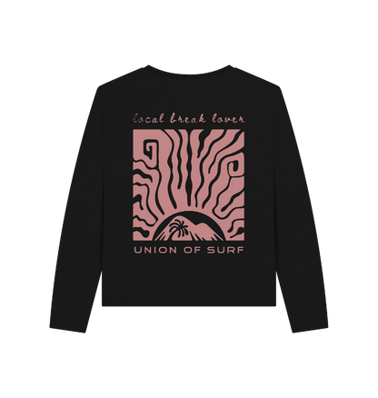 Women graphic tee Local Break Lover long sleeve organic cotton sustainable factory printed UK