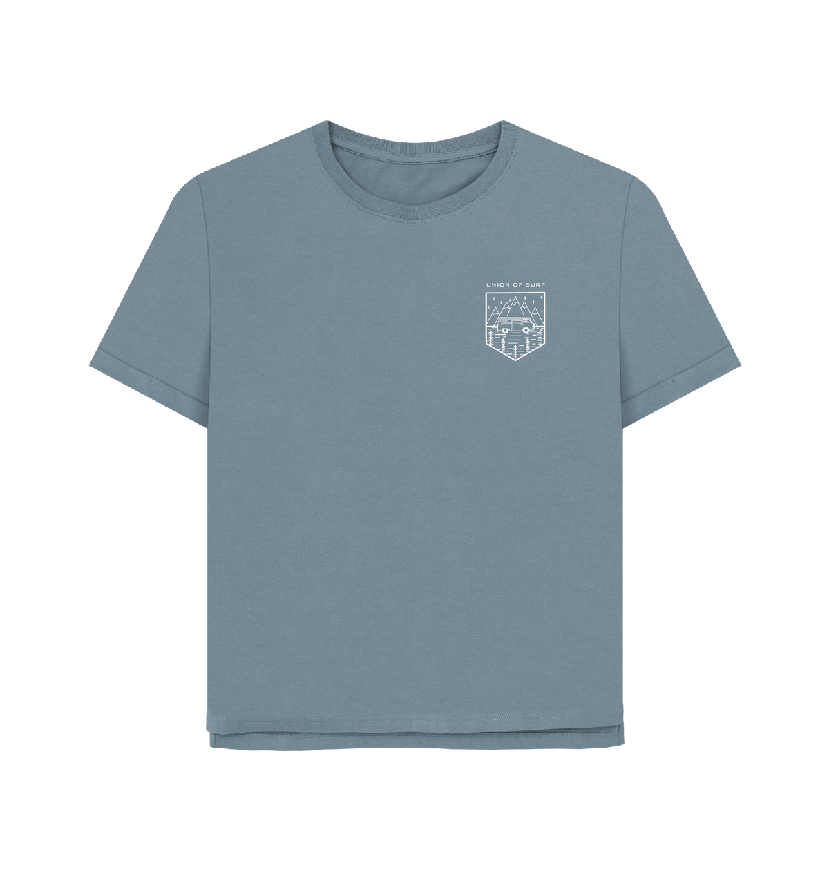 Women's graphic tees made from organic cotton with beach-inspired prints and sustainable production