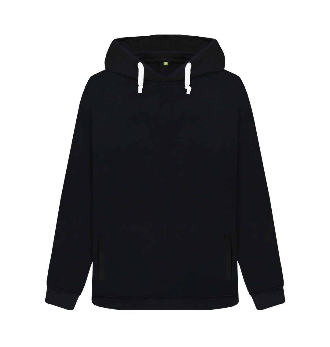 Union of Surf black women's organic cotton hoodie with white drawstrings