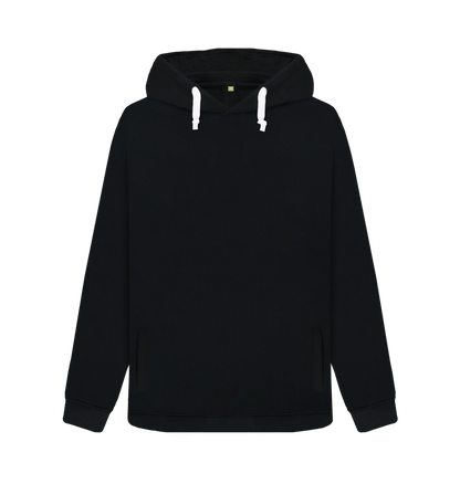 Union of Surf black women's organic cotton hoodie with white drawstrings