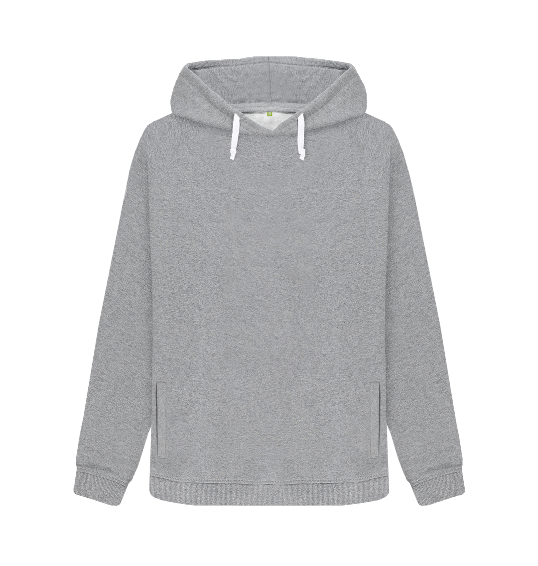 Union of Surf grey women's organic cotton hoodie with adjustable drawstrings