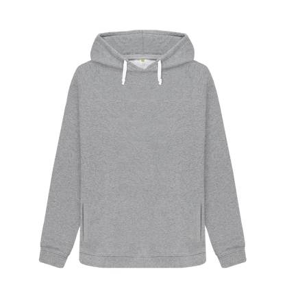 Union of Surf grey women's organic cotton hoodie with adjustable drawstrings