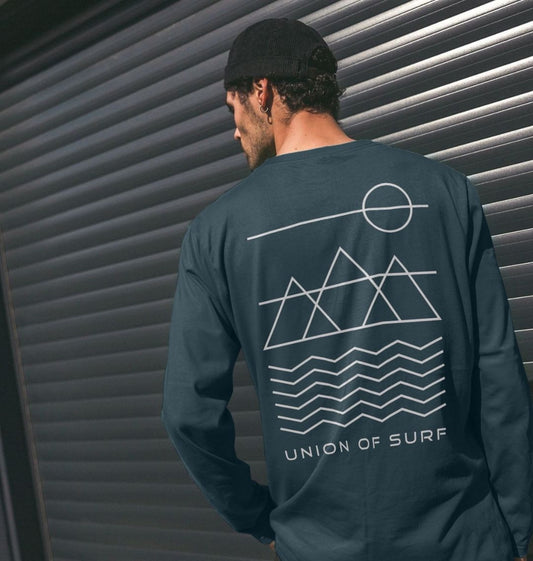 Men’s Long Sleeve Coastal Graphic T-Shirt – Ocean-Inspired Beachwear